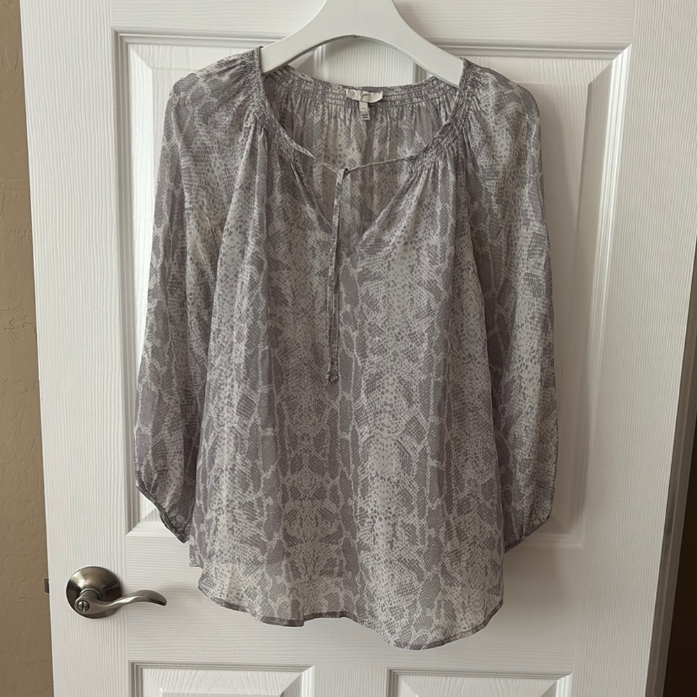 JOIE Gray Silk Top
